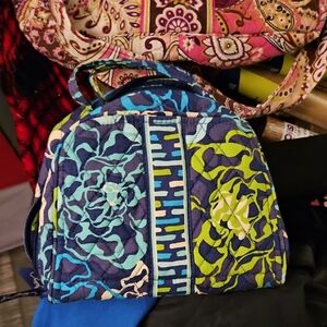 Vera Bradley Floral Blue and Lime Cosmetic Bag